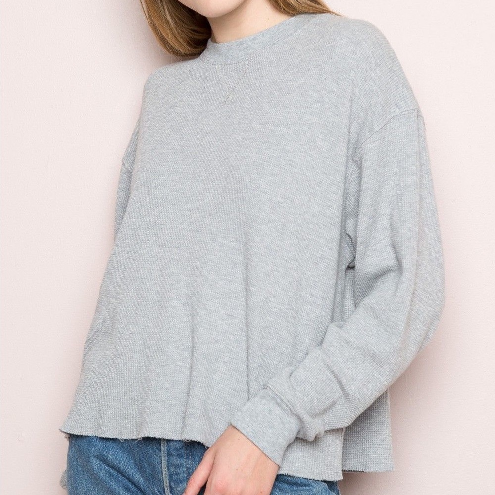 brandy melville grey thermal top